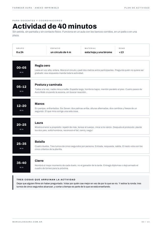 Plan de actividad de 40 minutos